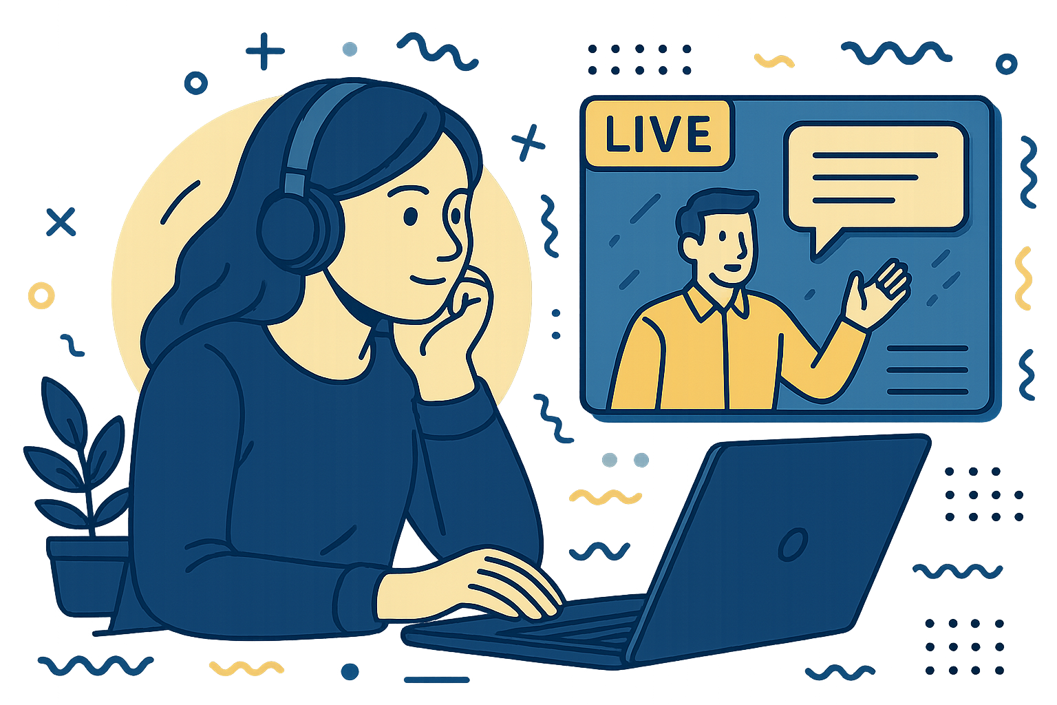 Candidate regardant un live gratuit sur son ordinateur.